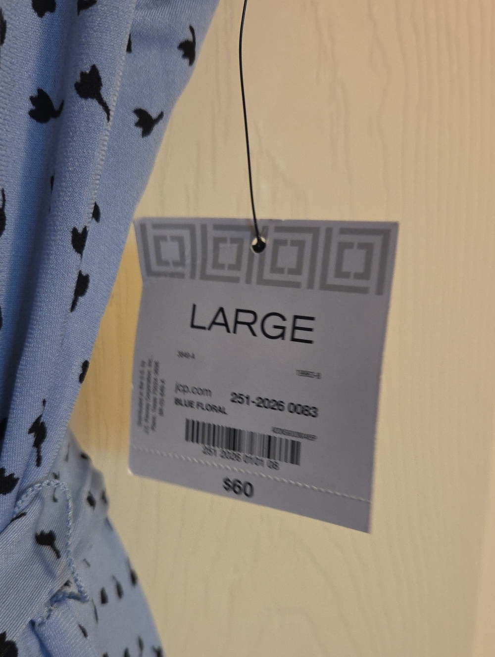 Liz Claiborne Blue Floral Faux Wrap Dress Size Large NWT - Picture 10 of 14
